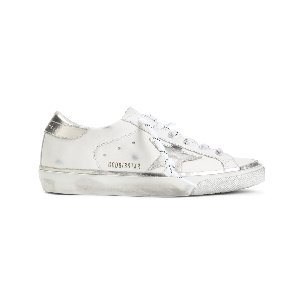 Golden Goose Super Star Leather Sneakers In White