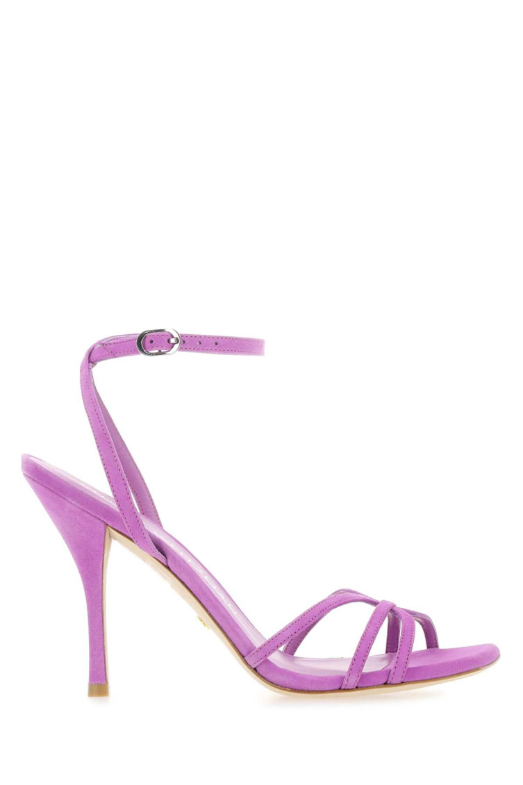 Stuart Weitzman Lilac Suede Barelythere 100 Sandals In Purple