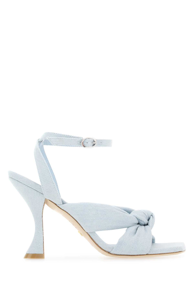 Stuart Weitzman Light Blue Denim Playa Heels In Light Blue