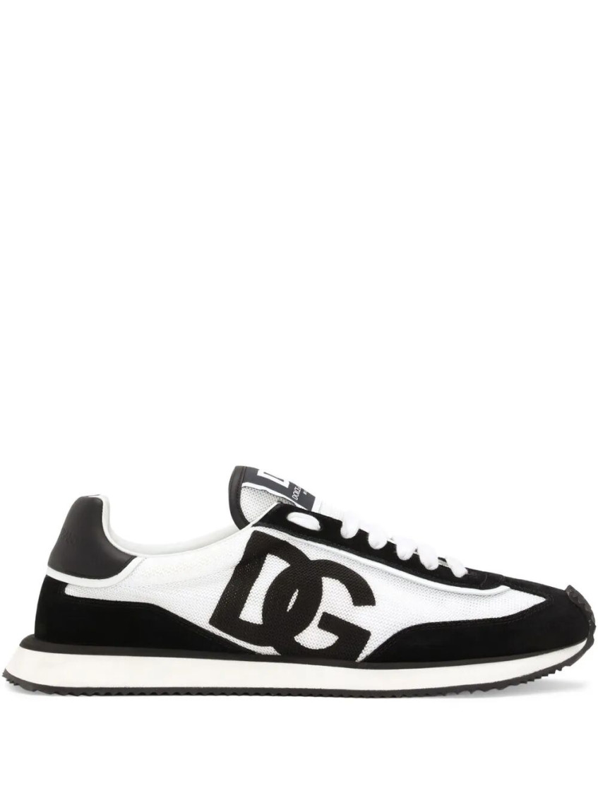 Dolce & Gabbana Dg Cushion Suede And Mesh Low-top Sneakers In Multi