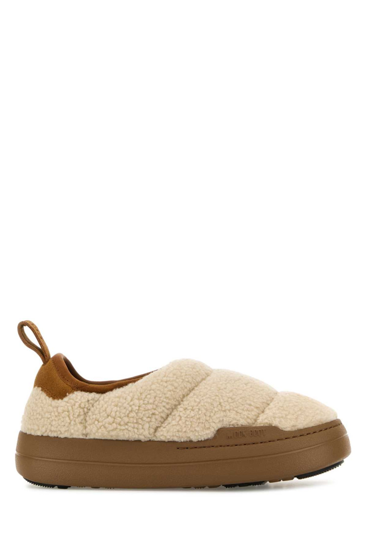 Moon Boot Sand Teddy Fabric Mb Park Puffer Slip On In Brown