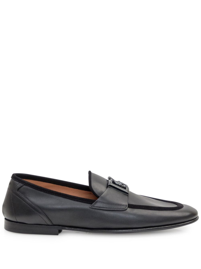 Shop Dolce & Gabbana Black Leather Loafers
