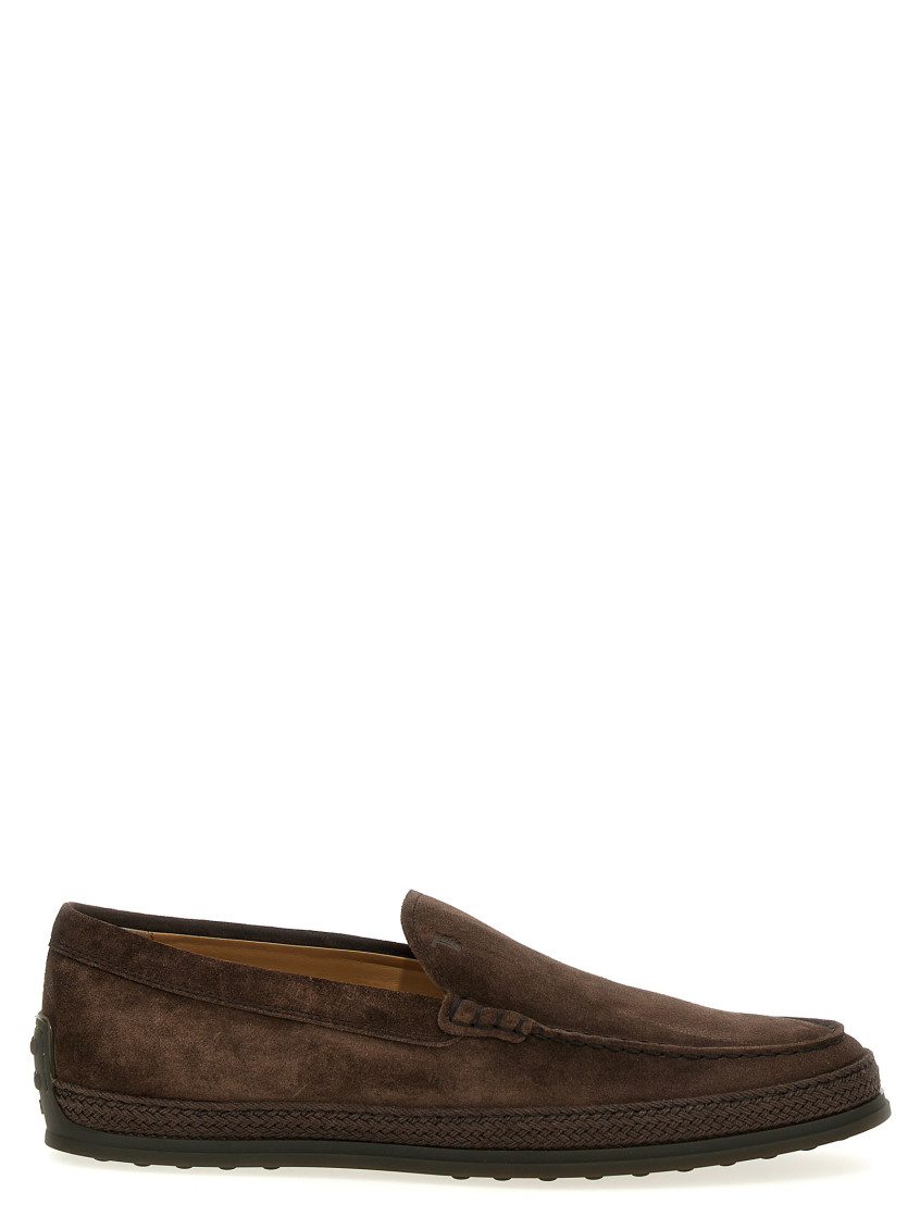 Shop Tod's Dark Brown Slip On Loafers