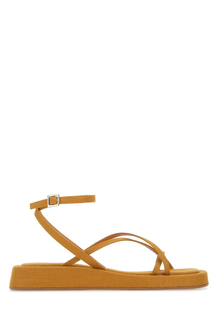 Shop Gia Borghini Mustard Fabric Rosie 16 Sandals