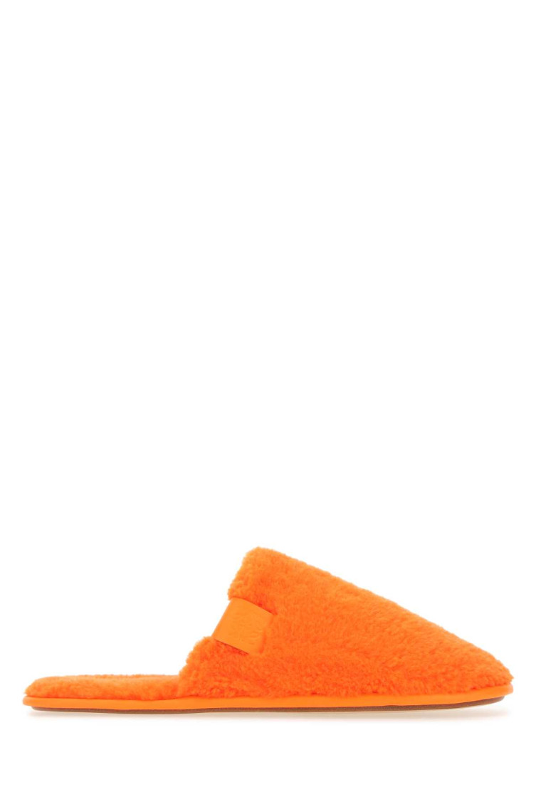 Loewe Textured Fabric Slip-ons Featuring Unique Weave In Orange