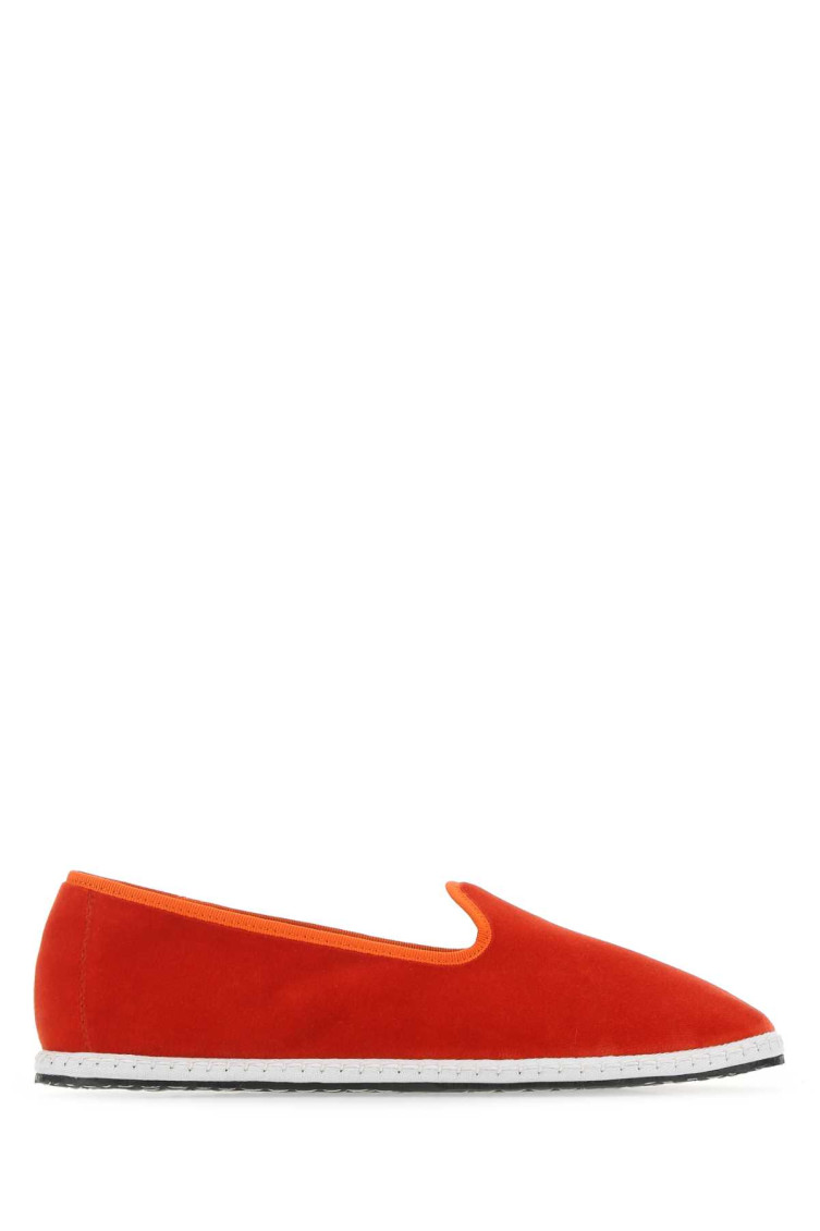 Vibi Venezia Red Velvet Mattone Slippers In Red