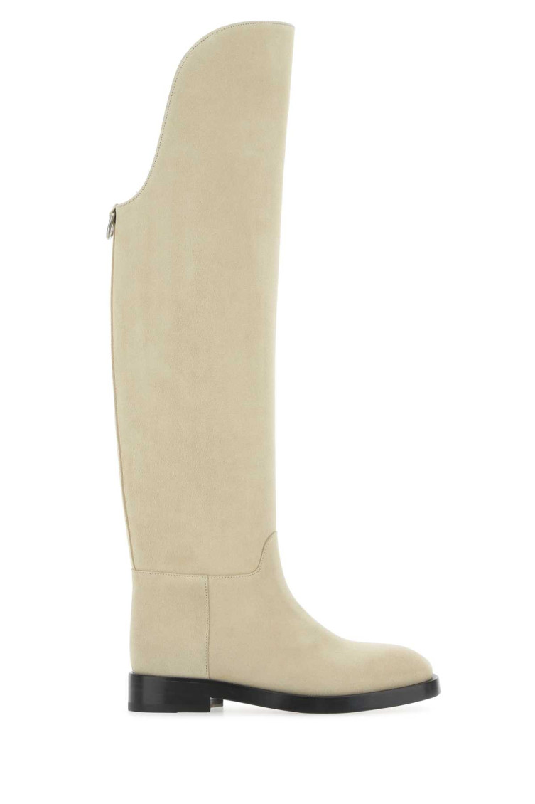 Durazzi Milano Beige Suede Equestrian Boots In Beige