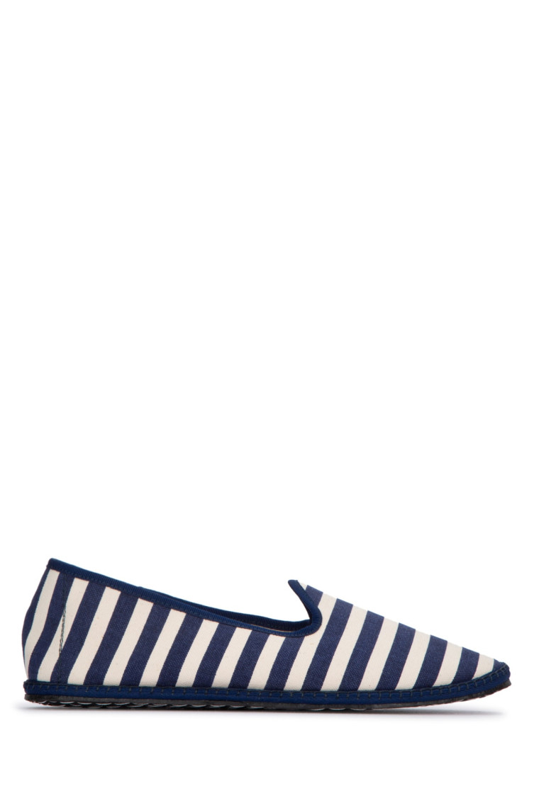 Vibi Venezia Striped Espadrille Sole Loafers In Blue