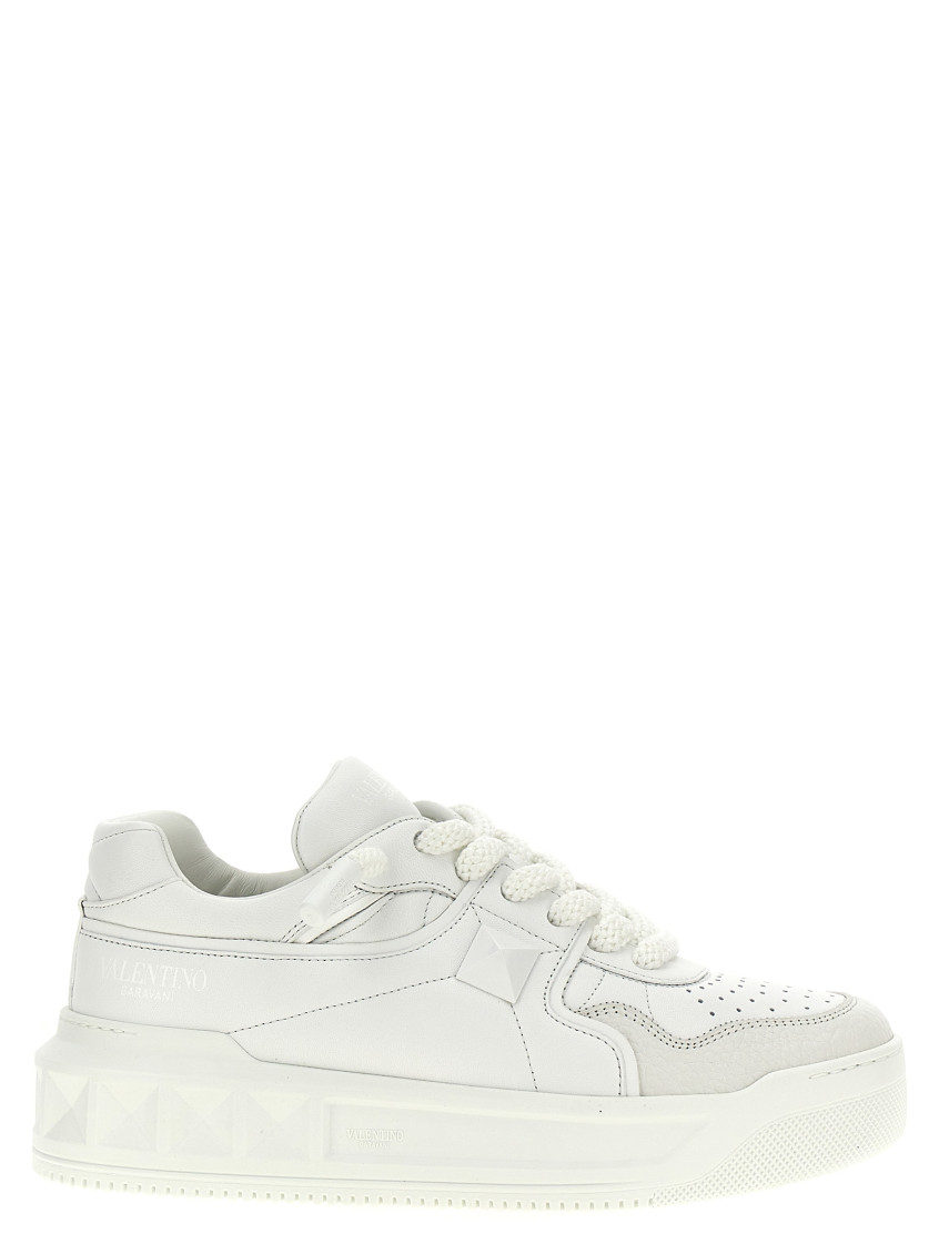 Shop Valentino White One Stud Xl Sneakers