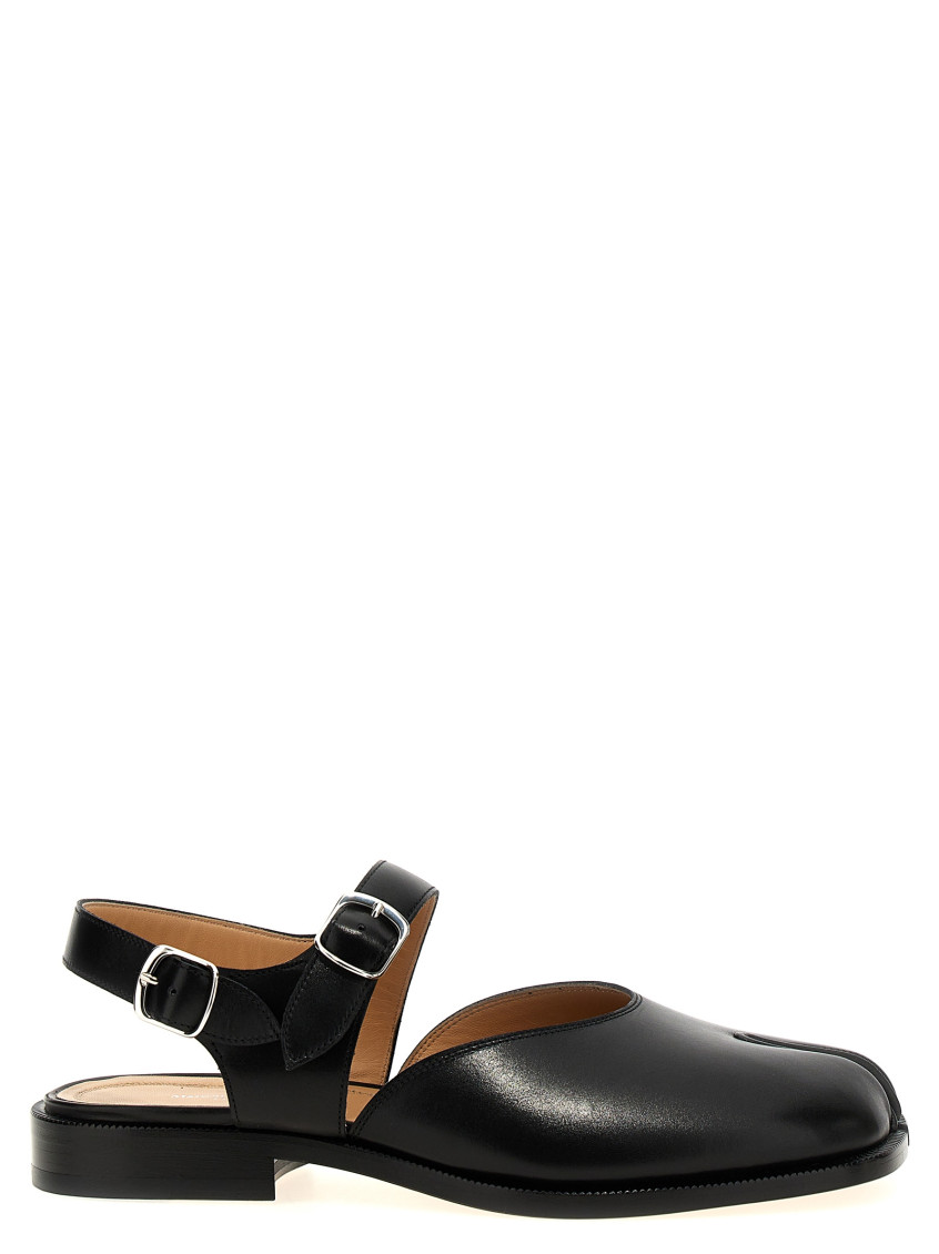 Maison Margiela Tabi Ankle-strap Leather Sandals In Black