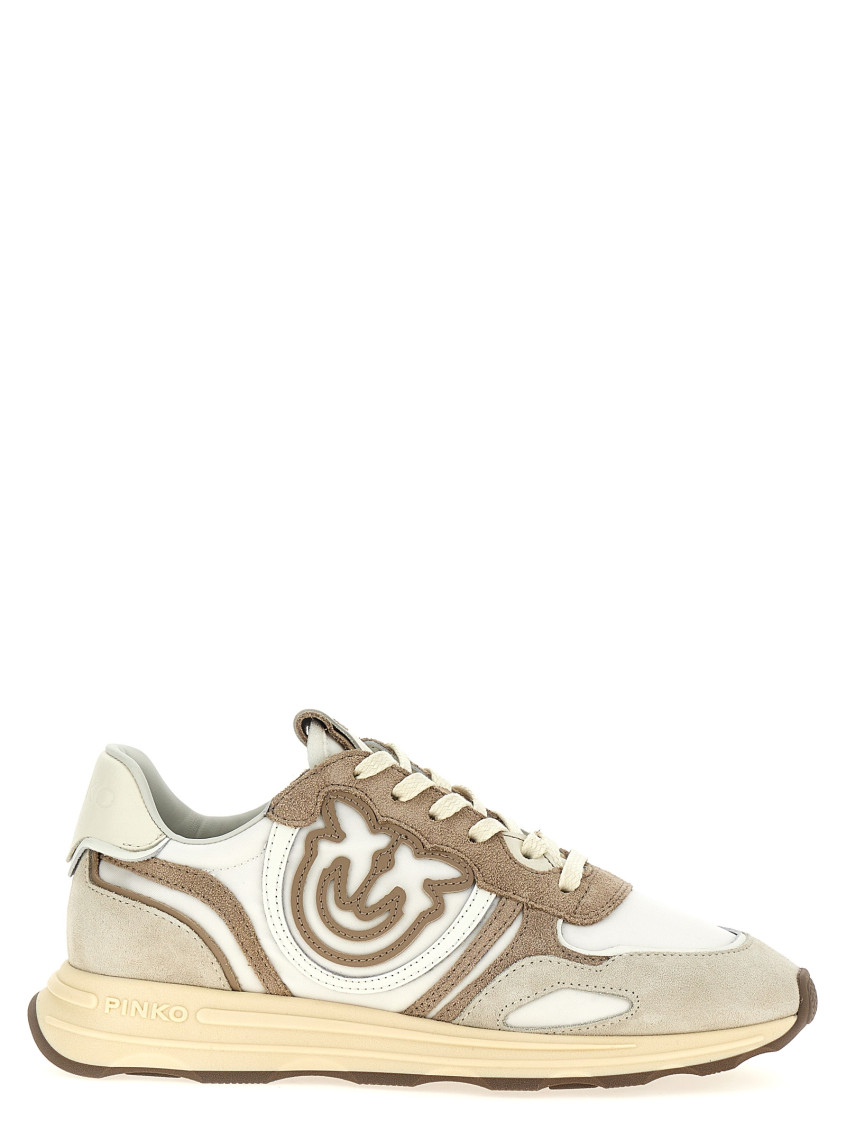 Pinko Multicolor Lace Up Sneakers In Neutral