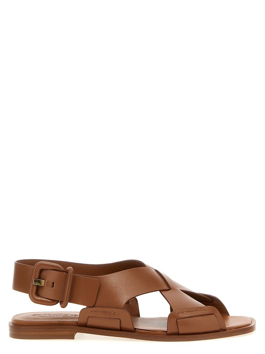 Tod's Leather Sandals Brown In Brown