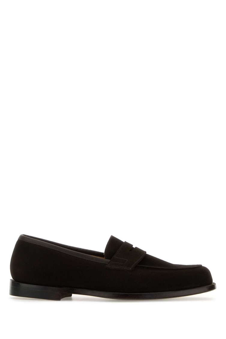 Crockett&jones Mocassini Grantham 2 In Pelle Scamosciata Marrone Uomo In Dark Brown