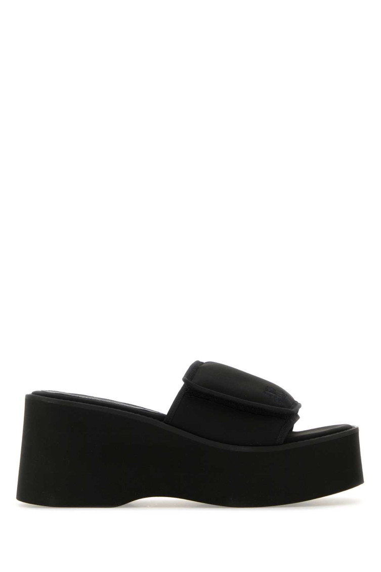 Courrèges Courregès Black Stretch Polyester Blend Scusa Wave Slippers In Black