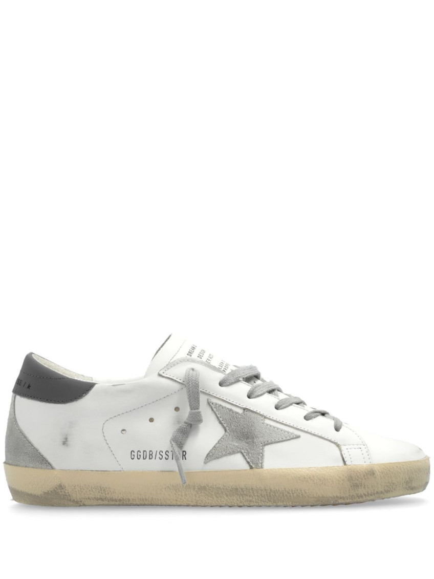 Golden Goose White Low Top Sneakers With Star Patch In White