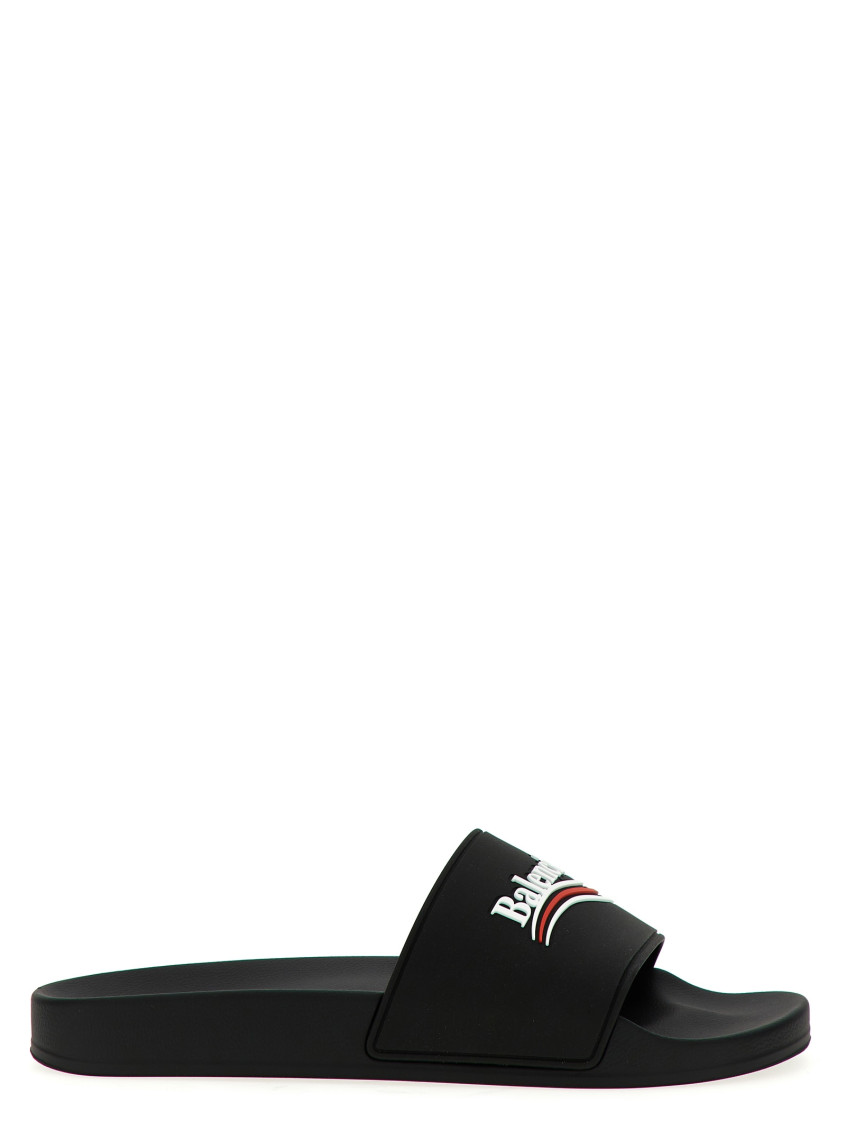 Balenciaga Black Logo Slides