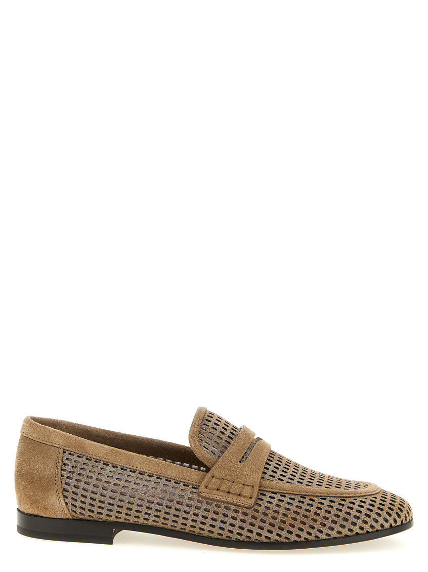 Brunello Cucinelli Brown Sparkling Net Loafers for Women Online