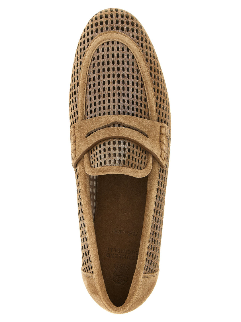 BRUNELLO CUCINELLI☆未使用☆ Brunello Cucinelli Brown Sparkling Net Loafers for Women Online