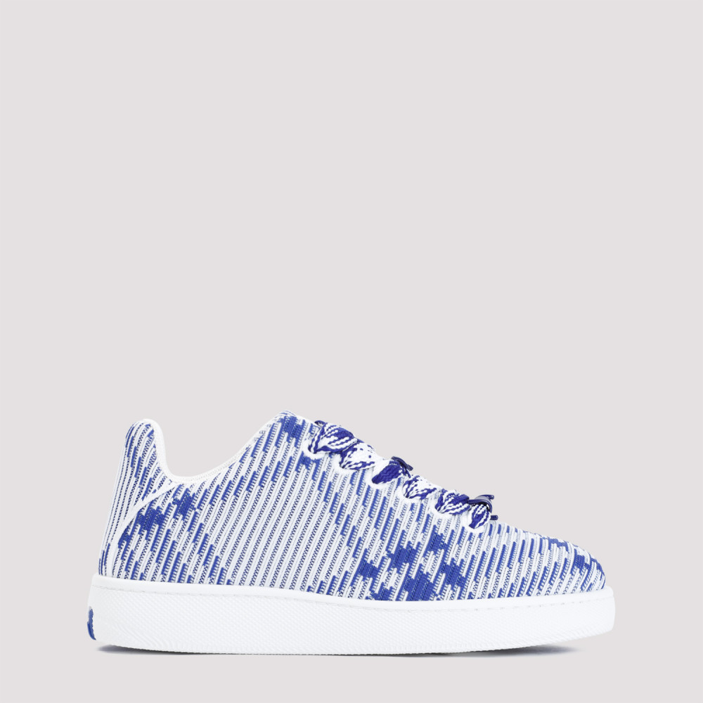 Burberry Dynamic Blue And White Patterned Sneakers In Blue