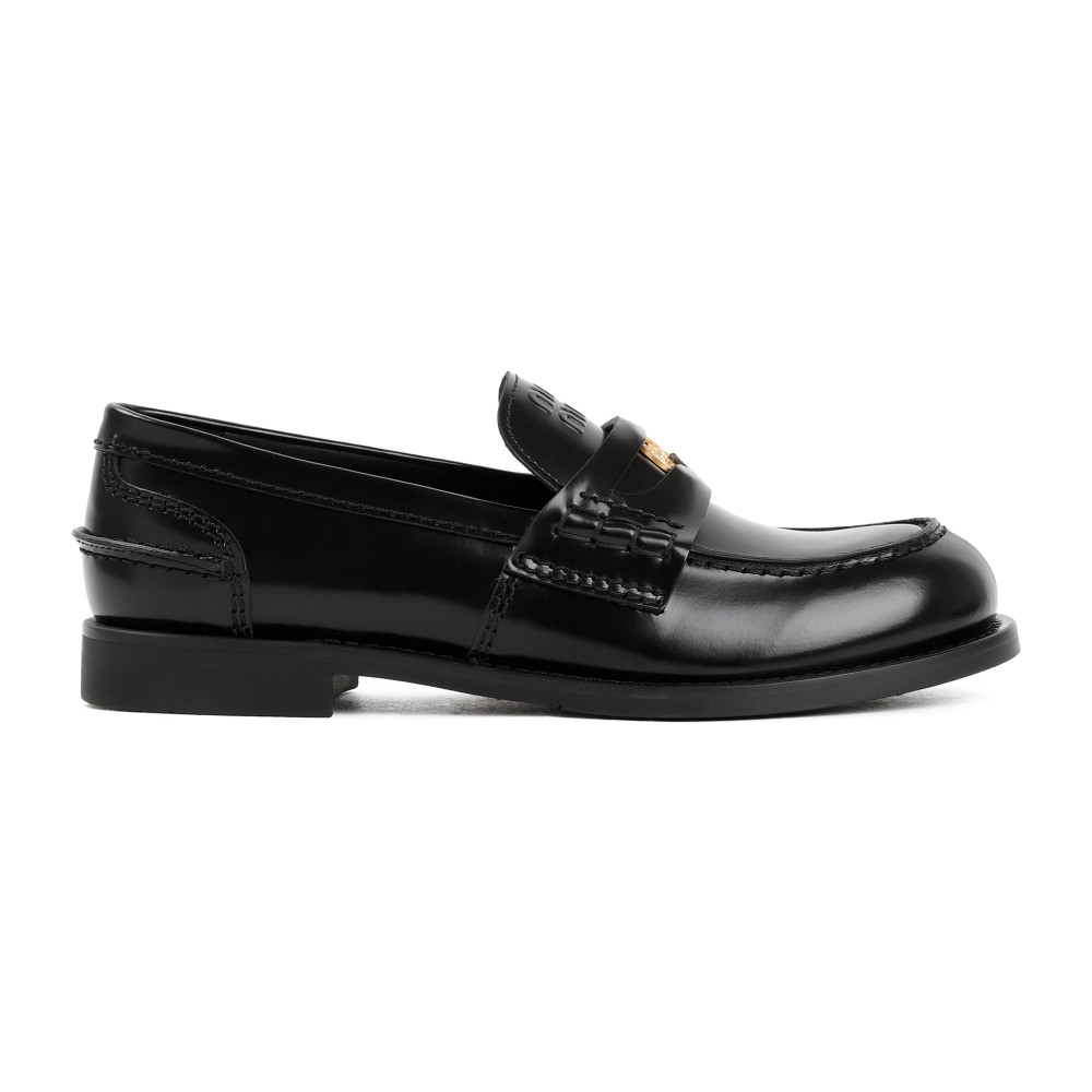 Miu Miu Women's Leather Loafers In Black