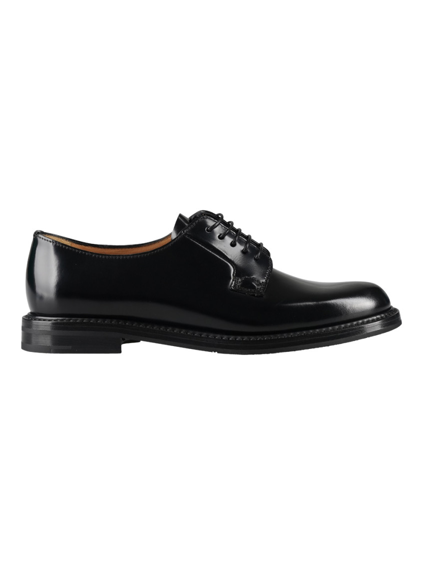 Church's Woman Lace-up Shoes Midnight Blue Size 4.5 Leather In Black