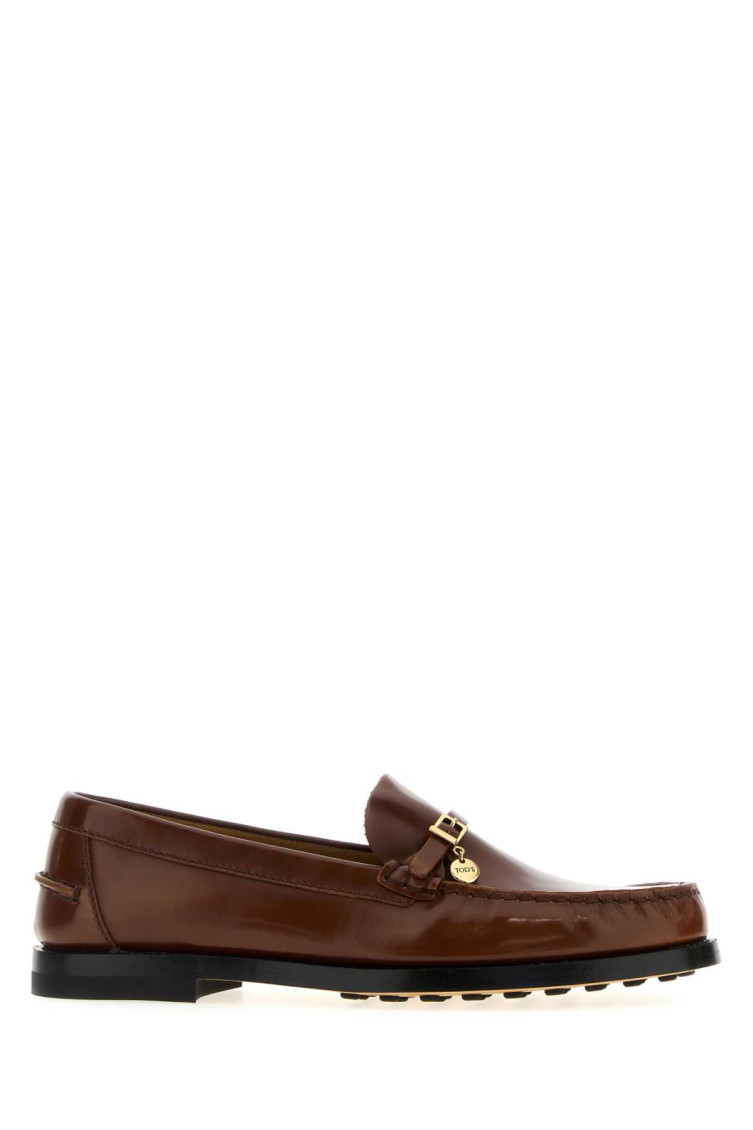 Tod's Leather Loafers Gold-tone Hardware In Brown