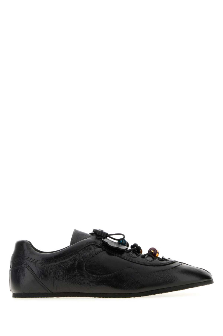 Cecilie Bahnsen Black Leather Blaise Sneakers In Black