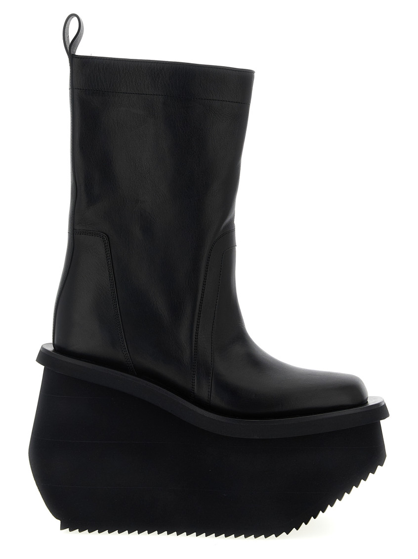 Rick Owens 14mm Factory Topstitching Platform Boots In Black