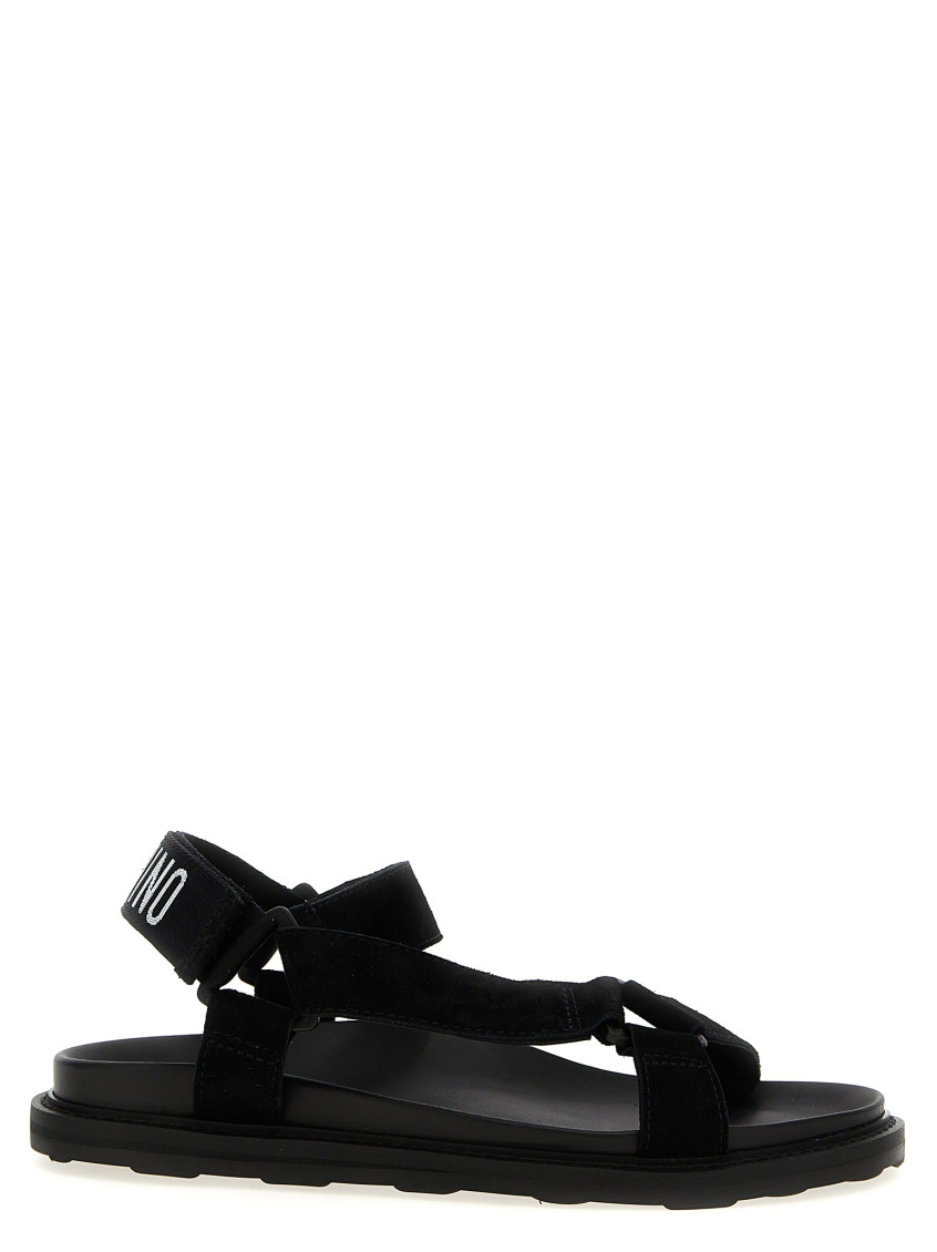 Moschino Couture Sandal With Logo In Black