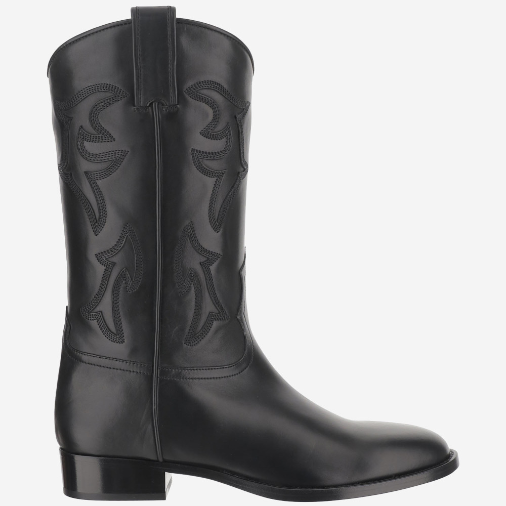 Shop Sartore Black Leather Boots