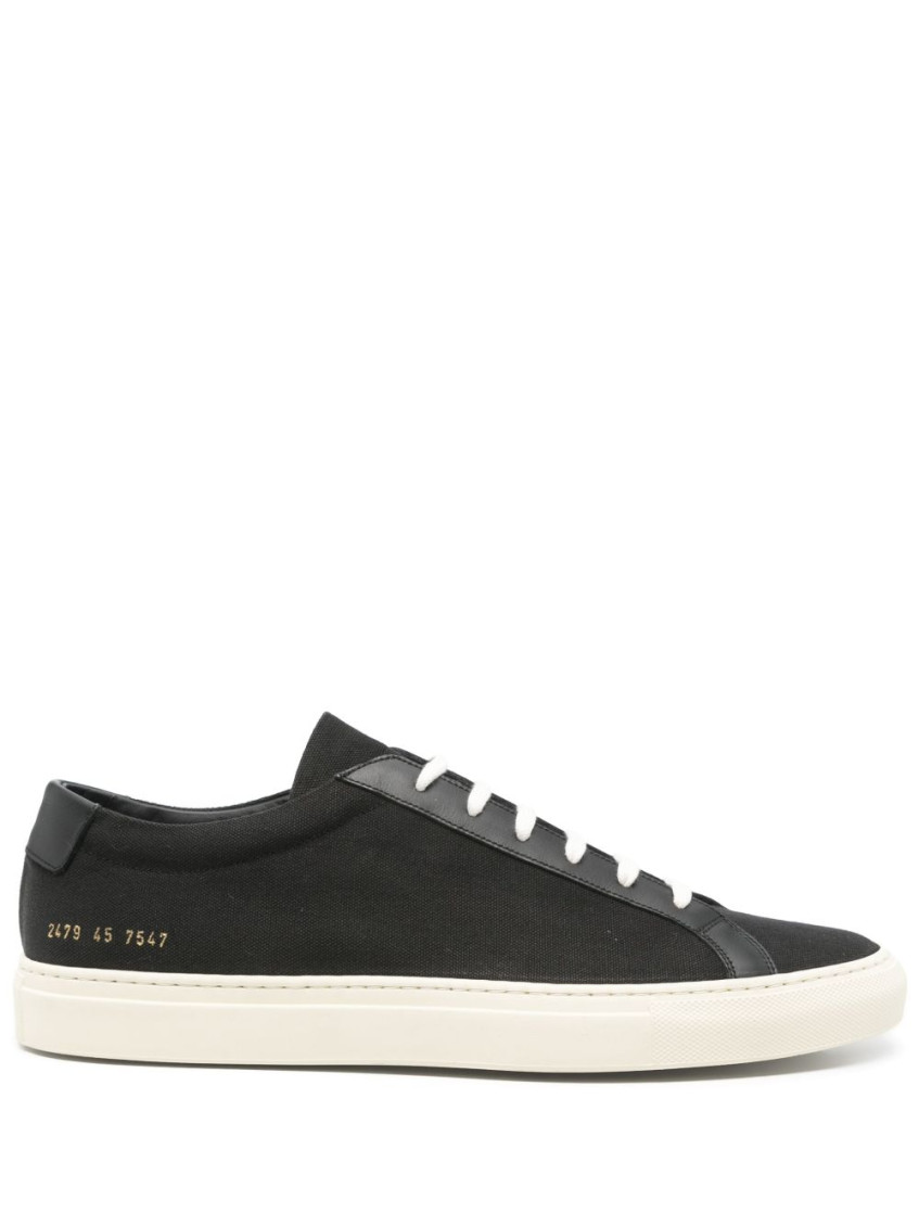 Common Projects Mens Black White Achilles Low Number-print Suede Low-top Trainers