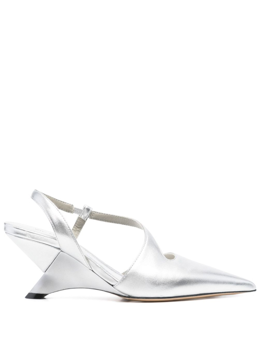 Vic Matie Silver Pointed Toe Heel