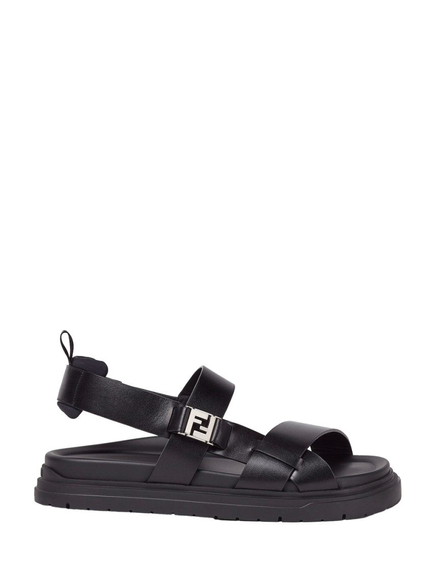 Fendi Black Logo Sandals