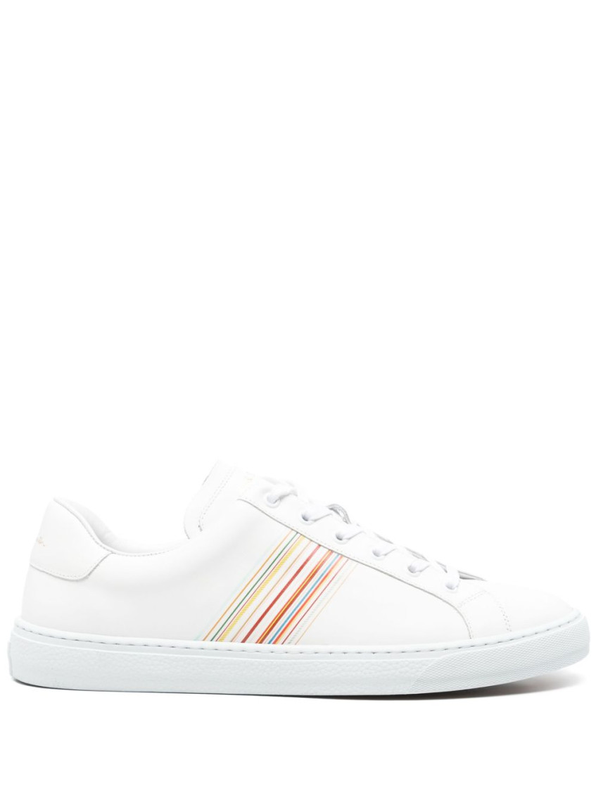 Paul Smith Hansen Sneakers With Multicolor Stripe Detail In White