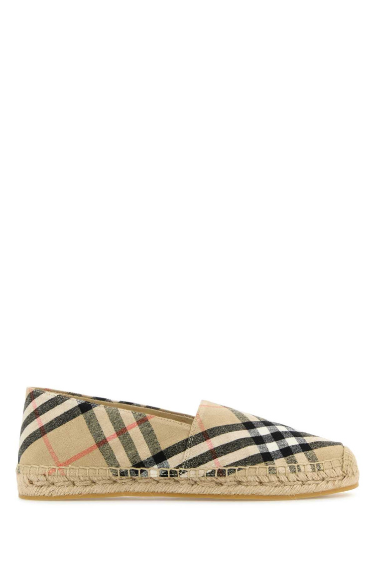 Burberry Canvas Check Pattern Espadrilles With Round Toe