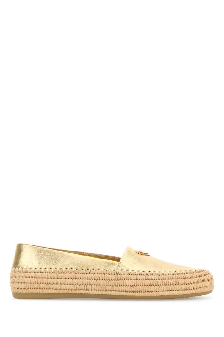 Prada Metallic Finish Espadrilles Sole Espadrille