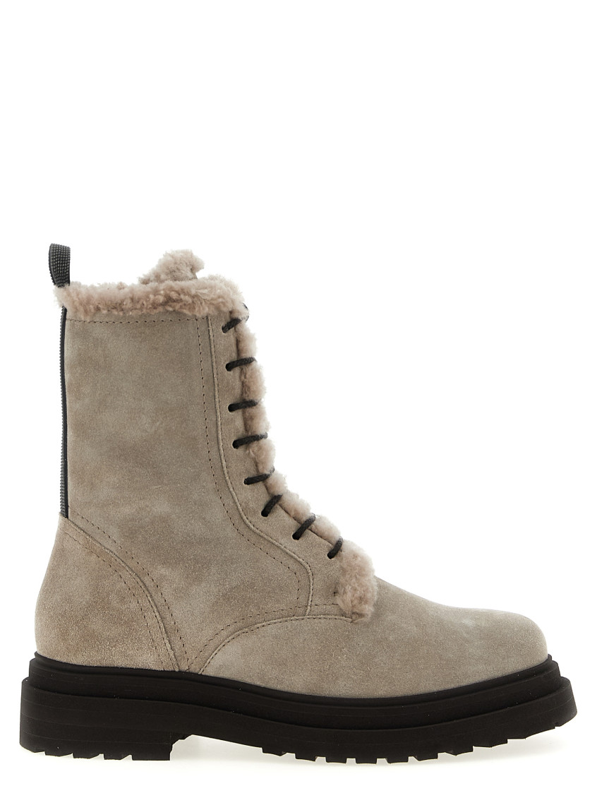 Brunello Cucinelli Grey Suede Boots