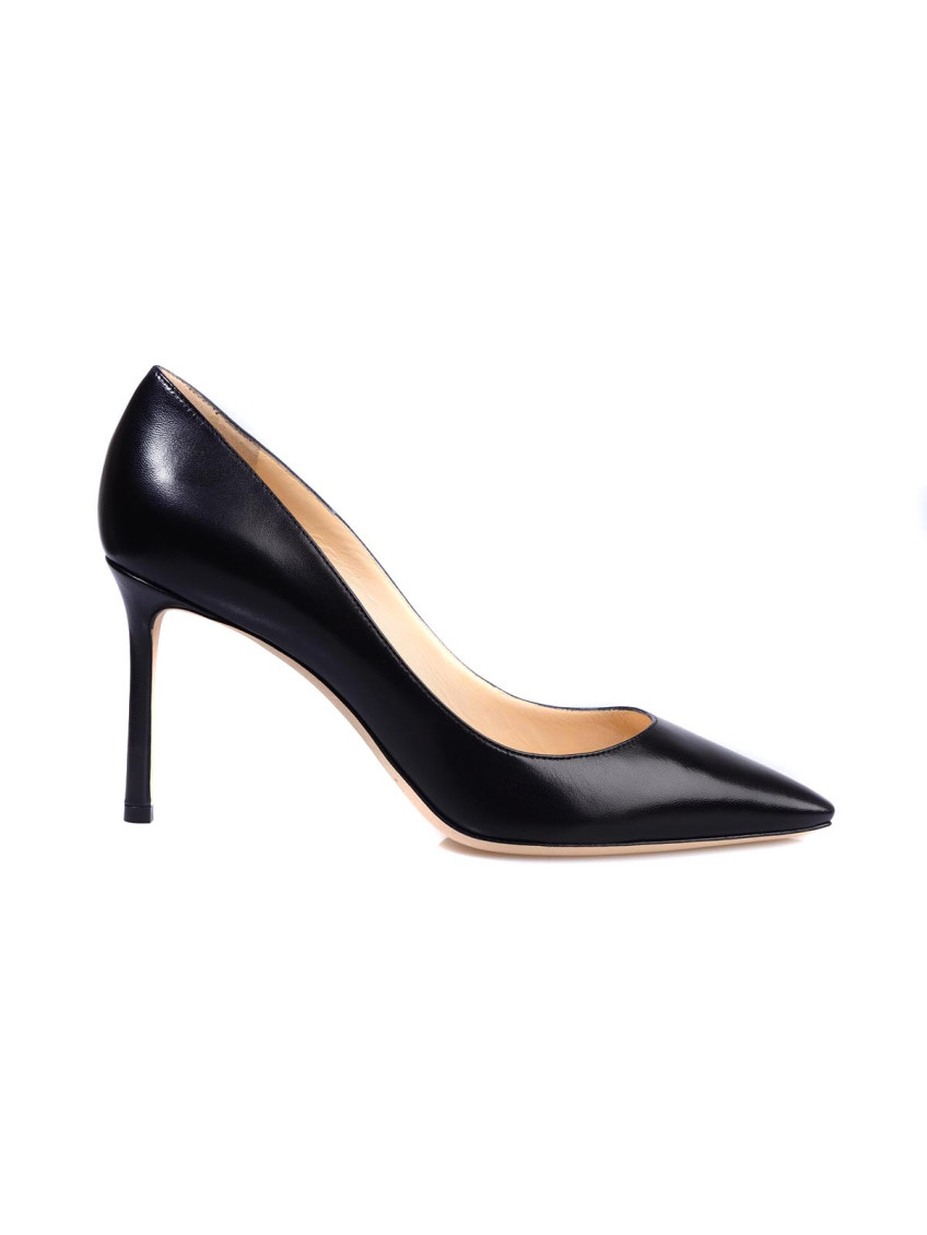 Jimmy Choo Womens Black Romy 85 Leather Courts In Black