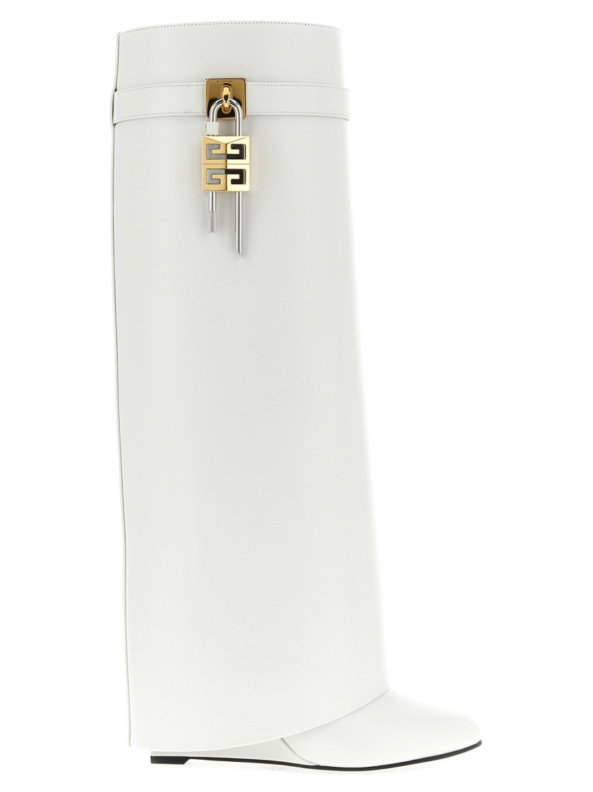 Givenchy Shark Lock Boots In White