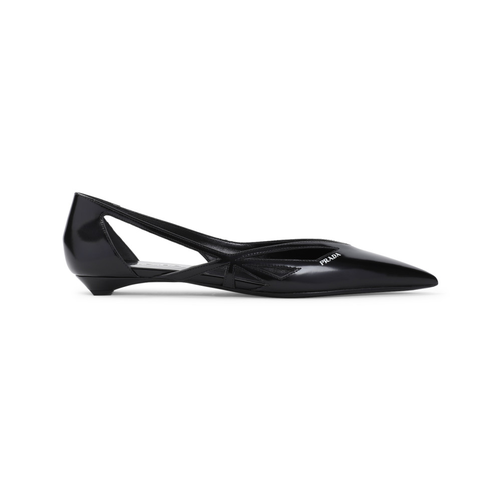 Prada Woman Black Flats In Black