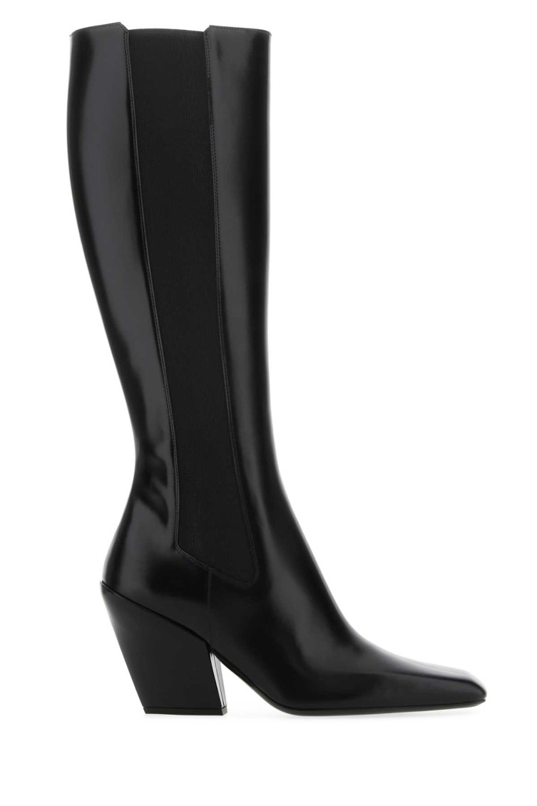 Prada Women's Leather Boots In Black