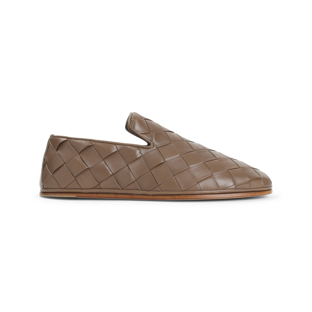 Bottega Veneta Brown Slip On Loafers In Brown