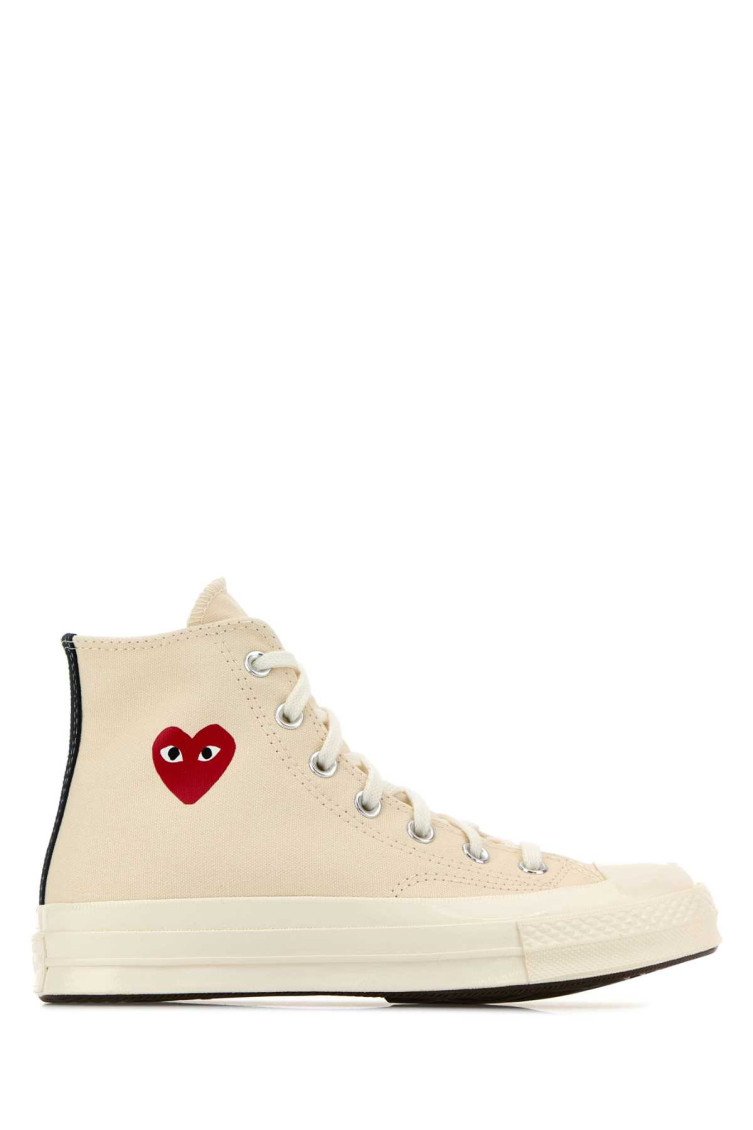 COMME DES GARÇONS WHITE CANVAS SNEAKERS 
