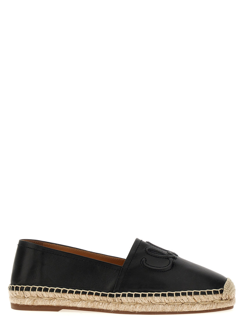 CHLOÉ BLACK LEATHER ESPADRILLES 