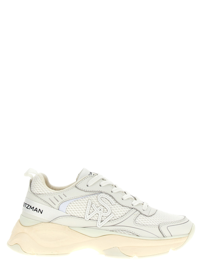 Stuart Weitzman White Lace Up Sneakers In White