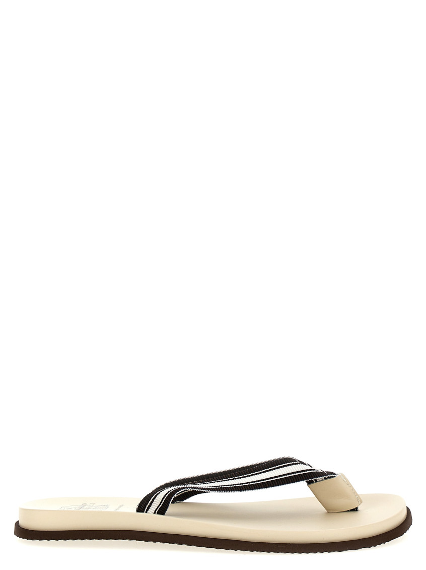 Brunello Cucinelli Multicolor Slip On Flip-flops In Neutral