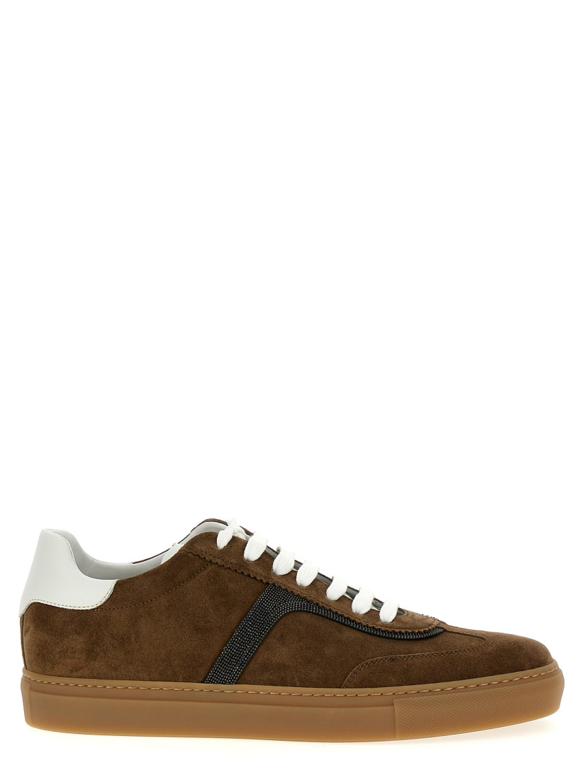 Brunello Cucinelli Lace-up Low-cut Casual Shoes In Brown