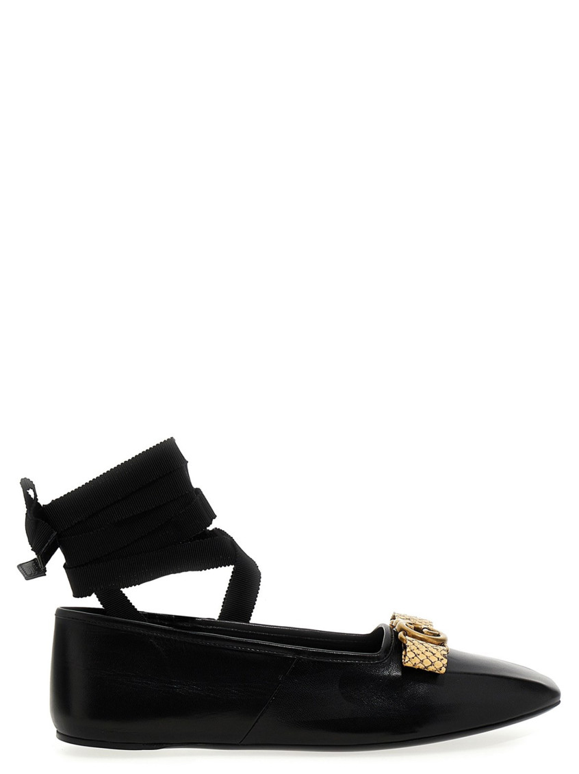 Gucci Black Flamenco Ballet Flats In Black