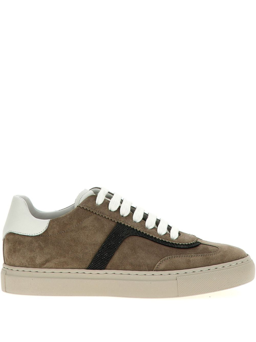Brunello Cucinelli Suede Luxe Sneakers Rubber Sole In Brown