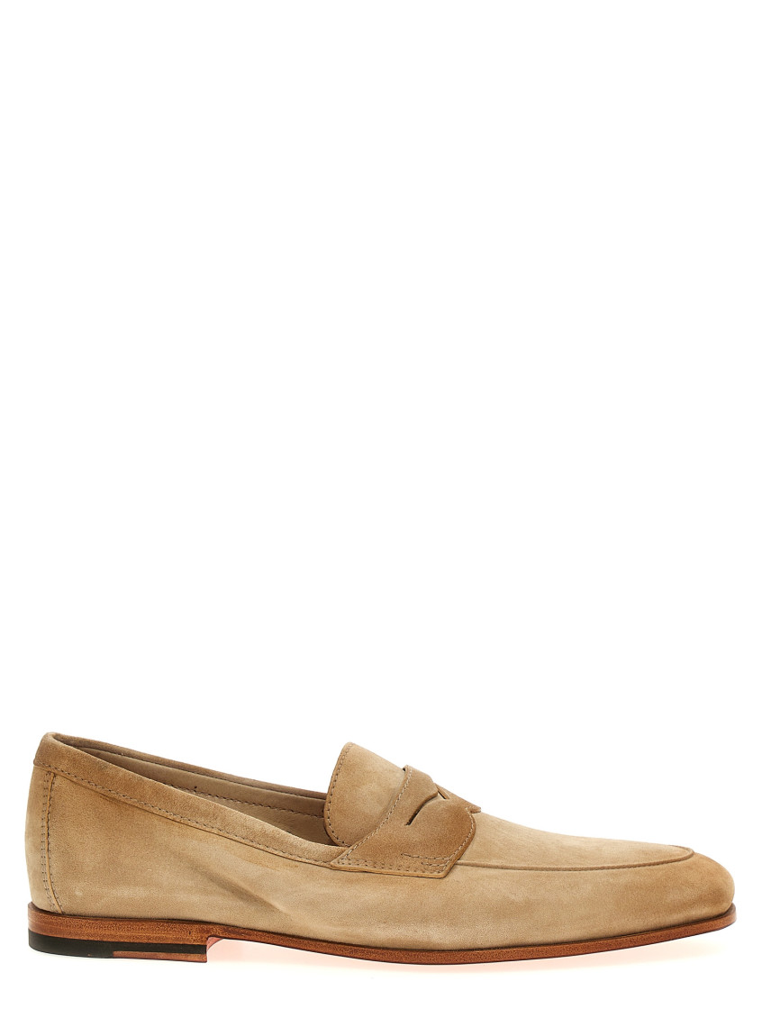 Santoni Beige Carlo Loafers In Beige